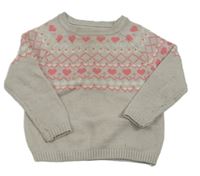 Svetlosivý sveter so vzorom Pep&Co