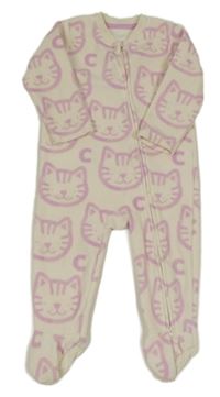 Biely fleecový overal s mačkami George