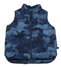 Modrá army šušťáková zateplená vesta GAP