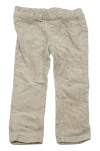 Svetlobéžové vzorované elastické manšestráky H&M