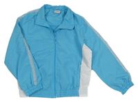 Azurovo-bílá šusťáková jarní bunda Pocopiano