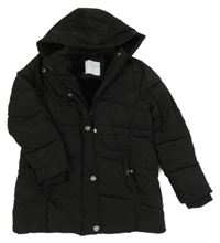 Černý šusťáková zimní kabát s kapucí Primark