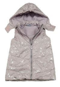 Lila šusťáková zateplená vesta s Frozen a kapucí Disney