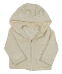 Svetlobéžová zamatová zateplená prepínaci mikina s kapucňou George