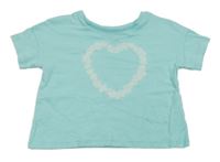 Svetlomodré crop tričko so srdiečkom TU