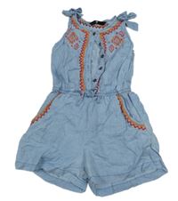 Modrý kraťasový overal s výšivkou V by Very