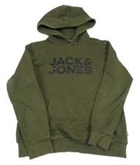 Khaki mikina s logom a kapucňou Jack & Jones