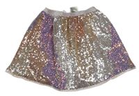 Ružovo-farebná flitrovaná sukňa H&M