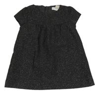 Čierno-strieborné šaty Mango