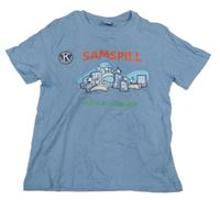 Svetlomodré tričko s postavami CLIQUE