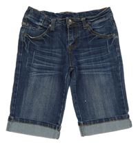 Tmavomodré rifľové kraťasy Crash One