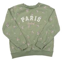 Khaki mikina s kvetinami H&M