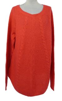 Dámský červený vzorovaný dlouhý svetr Tu