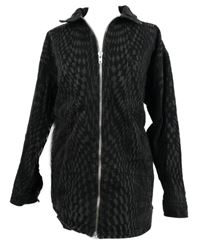 Dámský černo-šedý vzorovaný riflový kabátek Topshop