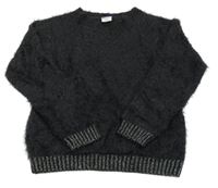 Čierny chlpatý sveter Pocopiano