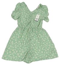 Zelenkavé kvetované šifónové šaty George