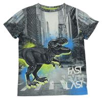 Šedé tričko s dinosaurem Urban