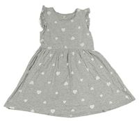 Sivé bavlnené šaty so srdiečkami H&M