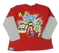 Červené triko s šedými rukávy - Moshi monsters 