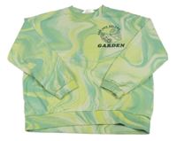 Zeleno-žltá vzorovaná mikina s motýlom zn. H&M