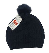 Nové - Tmavomodrá čapica s brmbolcom H&M