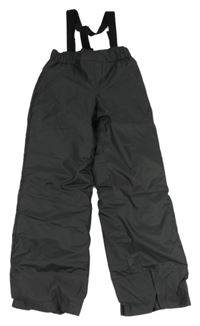 Antracitové funkční šusťákové oteplovačky s odepínacími traky Decathlon