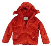Červená plyšová zimní bunda s kapucí Glo-story