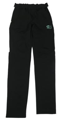 Čierne športové tepláky s pruhom