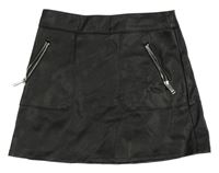 Čierna koženková sukňa so zipy George