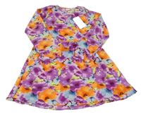 Nové - Fialovo-oranžové kvetované šaty Name it