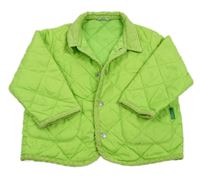 Zelená prošívaná šusťáková zateplená bunda Benetton