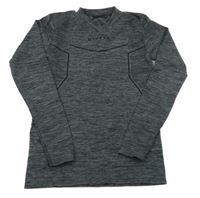 Tmavošedé žíhané spodní funkční triko Kipsta