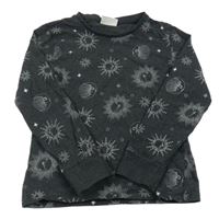 Tmavošedé pyžamové triko se sluníčky C&A