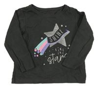 Tmavošedé triko s kometou Primark