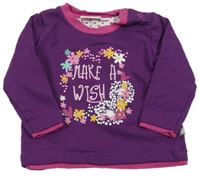 Fialová mikina s kvietkami