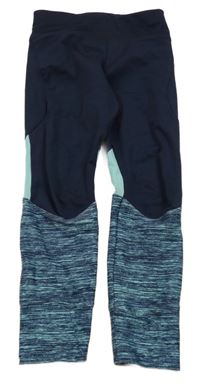 Tmavo-světlemodré žíhané sportovní legíny 