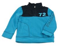 Tmavomodro-modrá fleecová mikina s číslom Topolino