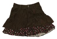 Hnedá menšestrová sukňa so srdiečkami H&M