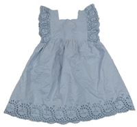 Svetlomodré šaty s madeirou Zara