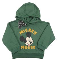 Nové - Tmavozelená mikina s Mickeym a kapucí Disney