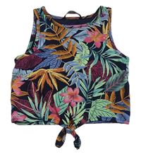 Tmavomodrý crop top s listami George