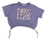 Levandulová crop mikina s nápisom H&M