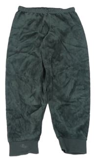 Zelenošedé zamatové cuff nohavice C&A