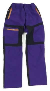 Fialovo-černé softshellové funkční kalhoty 