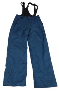 Tmavomodré šusťákové oteplovačky s odepínacími kšandami Rossi