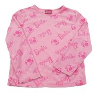 Růžová plyšová mikina s Barbie