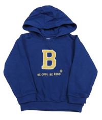 Tmavomodrá mikina s písmenkom a kapucňou M&S