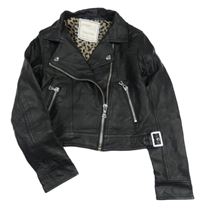 Černý koženkový crop křivák Page one young