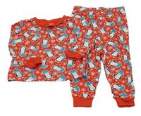 Červené pyžamo s tučňáky 