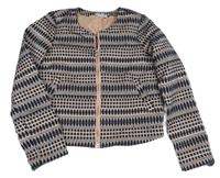 Tmavomodro-ružová vzorovaná ľahká bunda C&A